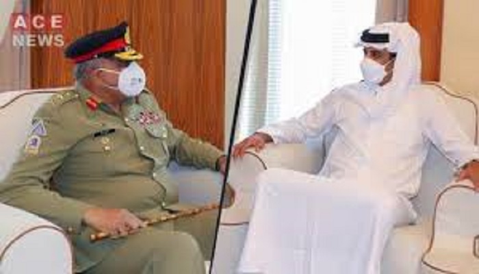 قطری قیادت کے ساتھ باجوہ کا سلامتی اور دفاعی  تعاون پر تبادلہ خیال