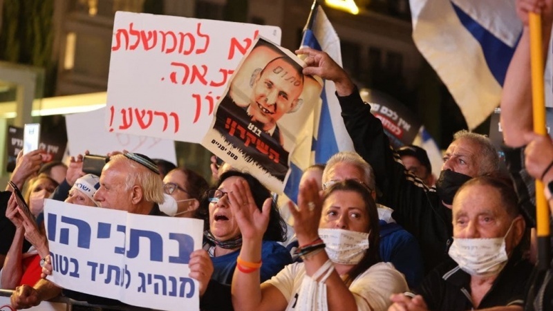 صیہونیوں کا اسرائیلی وزیراعظم نفتالی بینیٹ کے خلاف احتجاج